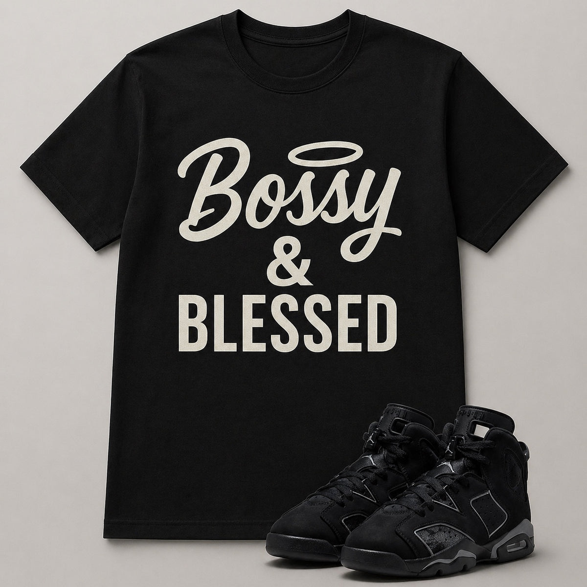 Bossy & Blessed Tee product mockup