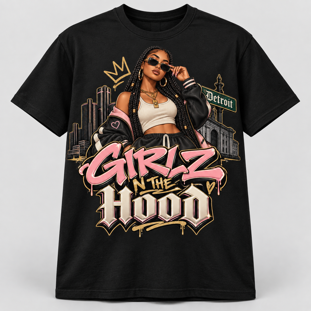 Detroit Girlz N the Hood Tee product mockup
