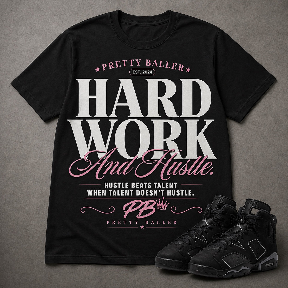 Hard Work & Hustle Tee product mockup