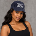 Navy Pretty by Nature distressed cap