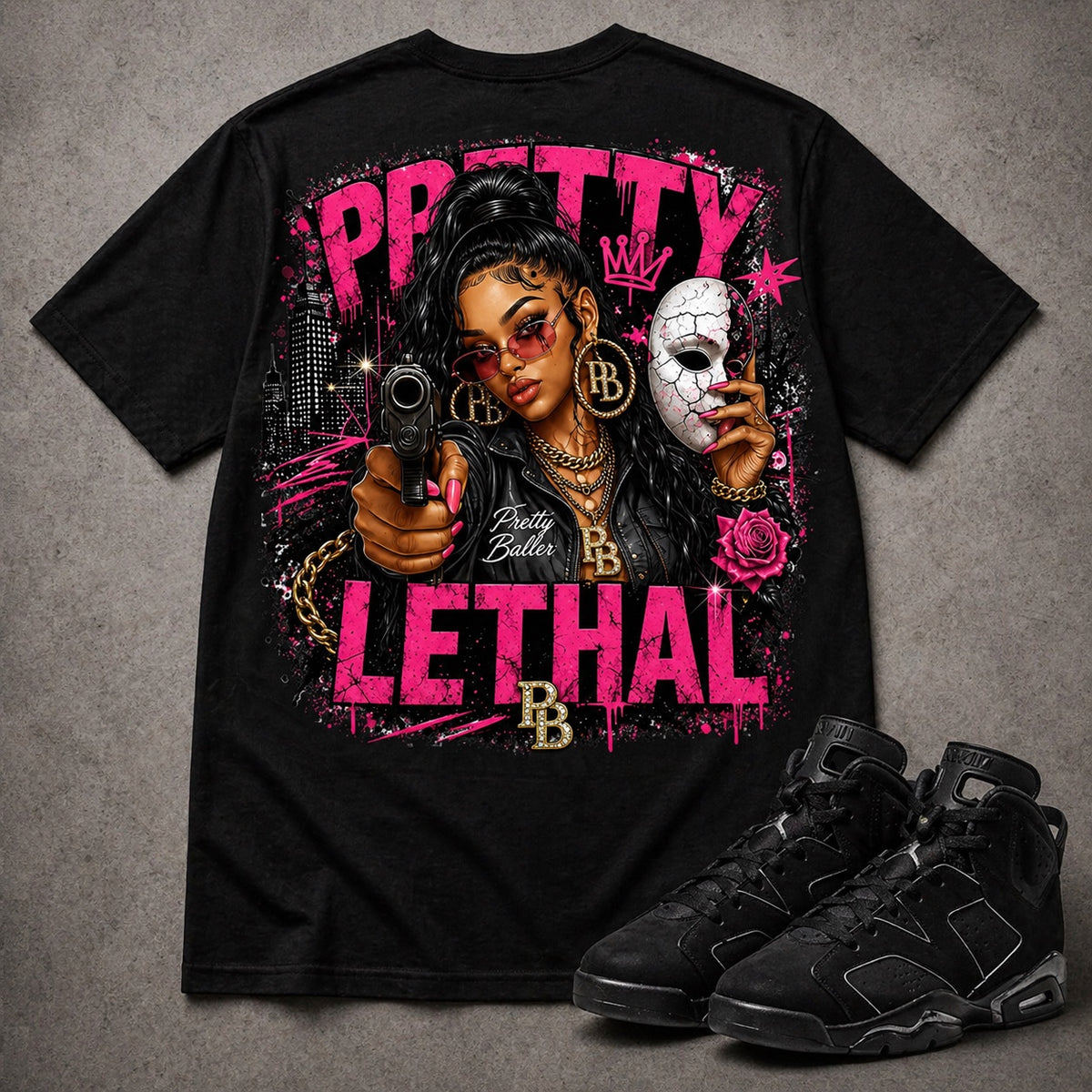 Pretty Lethal Tee product mockup
