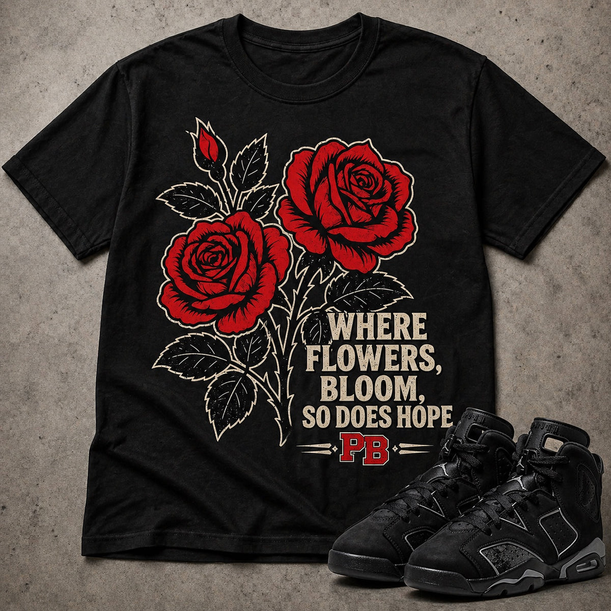 Where Flowers Bloom Tee product mockup